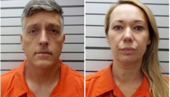 Jon and Carie Hallford, the owners of Return to Nature Funeral Home, the Colorado funeral home where 190 decaying bodies were found, are set to appear in court Tuesday, Dec. 5, 2023, facing allegations that they abused corpses, stole, money laundered and forged documents. Pic: Muskogee County Sheriff's Office/AP