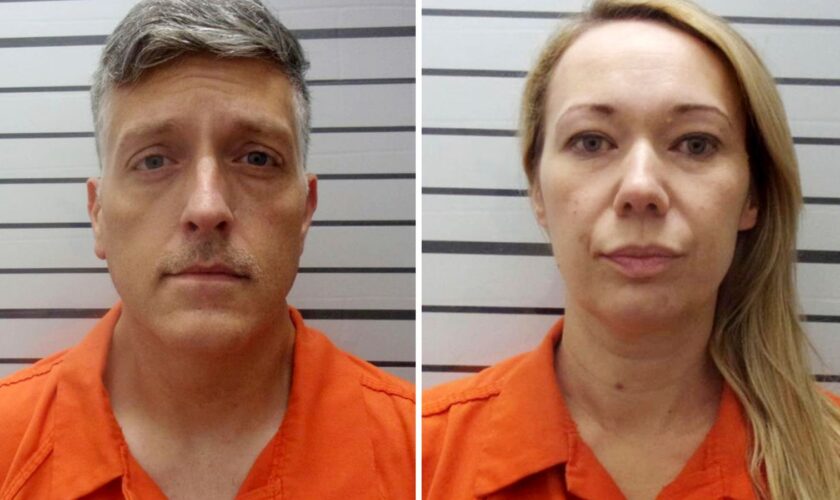 Jon and Carie Hallford, the owners of Return to Nature Funeral Home, the Colorado funeral home where 190 decaying bodies were found, are set to appear in court Tuesday, Dec. 5, 2023, facing allegations that they abused corpses, stole, money laundered and forged documents. Pic: Muskogee County Sheriff's Office/AP