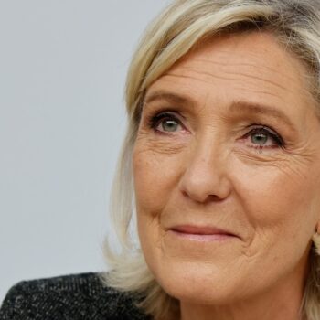 La présidente du groupe RN à l'Assemblée nationale, Marine Le Pen, lors d'un séminaire de son parti, le 14 septembre 2024.