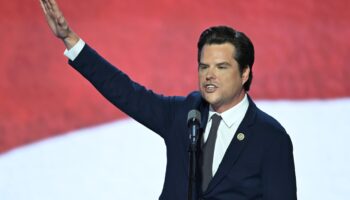 L'élu républicain à la Chambre des représentants américaine Matt Gaetz s'exprime à la convention de son parti à Milwaukee, aux Etats-Unis, le 17 juillet 2024