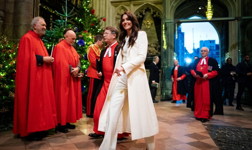 Kate during the carol last year. Pic: Aaron Chown/PA