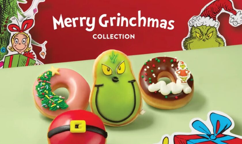 When are the Grinch-themed Krispy Kreme donuts on sale?