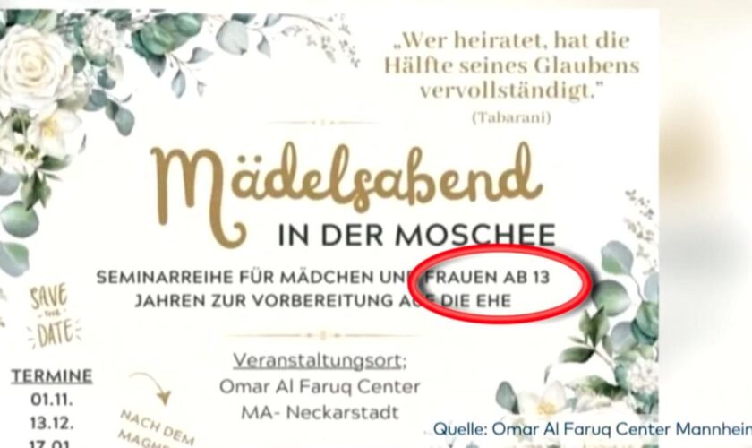 „Sehr reaktionäre Einstellungen“ – Moschee wirbt mit Ehe-Seminar für 13-jährige Mädchen