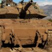 An Israeli tank near Israel's border with Lebanon. Pic: Reuters