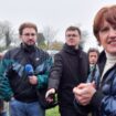 La ministre de l'Agriculture Annie Genevard lors d'une lors de la visite d'une ferme à Sully-sur-Loire, dans dans le Loiret, le 30 novembre 2024