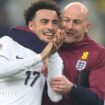 England interim manager Lee Carsley celebrates with debutant goalscorer Curtis Jones after the win in Greece