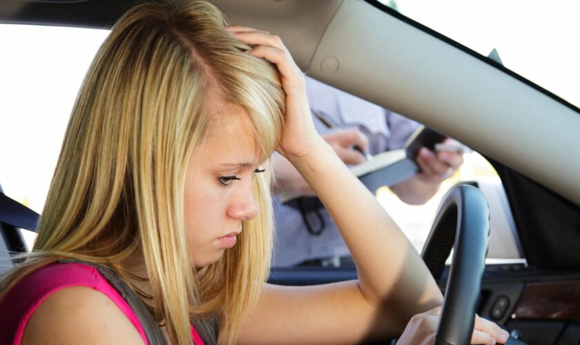 Auto Frau Polizeikontrolle