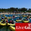 Australia news live: ‘protestival’ to start in Newcastle harbour; thousands to rally against domestic violence