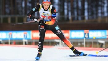 Biathlon: Vanessa Voigt und Justus Strelow in der Single-Mixed-Staffel auf Podest