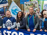 Chris Packham joins thousands marching through London to demand action to tackle Britain's polluted rivers and coastline with TV presenter calling for Labour to deal with the 'absolute crisis'