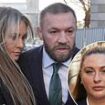 Conor McGregor arrives at court with his partner Dee Devlin and his parents as jury deliberate verdict in rape hearing