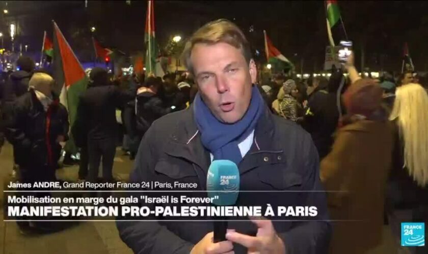 Des milliers de manifestants à Paris contre un gala de soutien à Israël