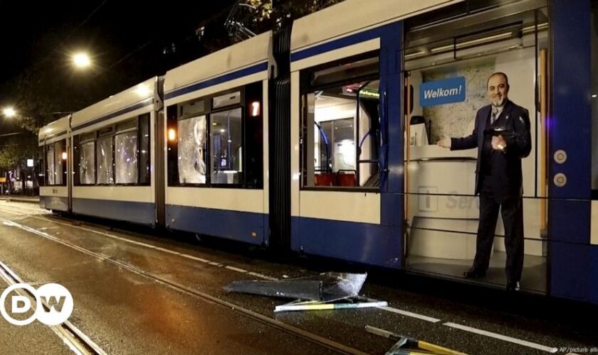 Dutch tram set on fire in new Amsterdam unrest