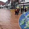 Flash floods in Britain: The moment raging floodwaters envelop a town in seconds as Storm Bert causes travel chaos and death toll rises to five