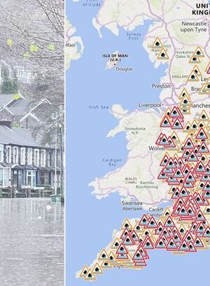 Flood map in full with 227 alerts after Storm Bert ravages UK - full list of alerts