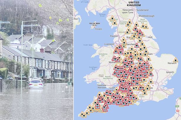 Flood map in full with 227 alerts after Storm Bert ravages UK - full list of alerts