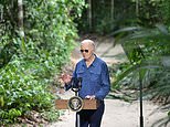 Footage of Biden 'wandering off' into the Amazon explodes online... but is everything as it seems?