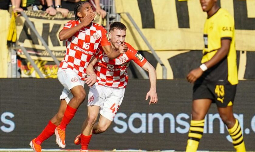 Im Mai dieses Jahres bejubelte der FSV Mainz 05 gegen Borussia Dortmund einen 3:0-Sieg. Foto: Uwe Anspach/dpa