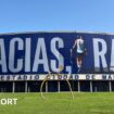 A giant banner bearing the slogan 'Gracias Rafa' has been erected at the Palacio de Deportes in Malaga