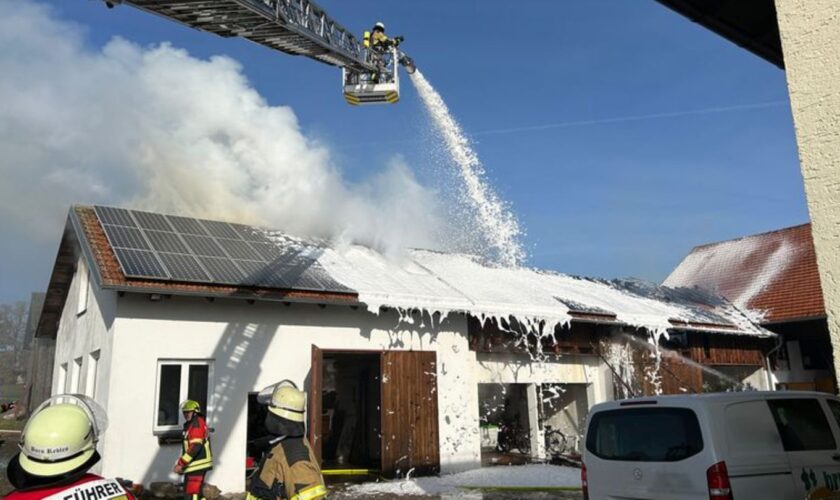 Für mehrere Stunden waren die Kräfte im Einsatz. Foto: -/Kreisbrandinspektion Cham/dpa