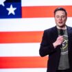 Elon Musk, Big Tech-Vertreter vor US-Flagge