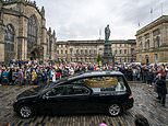 Janey's 'final tour': Mourners pack out Edinburgh's Royal Mile to bid farewell to comedian Jane Godley after her death aged 63