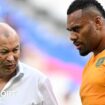 Samu Kerevi listens to Eddie Jones