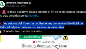 La Junta de Andalucía desmiente que haya clases este fin de semana para recuperar los días perdidos por la DANA