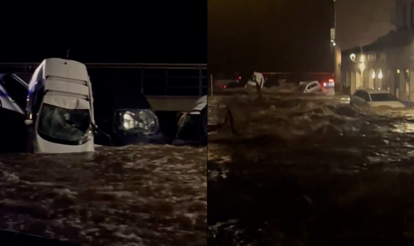 Las fuertes lluvias causan inundaciones en Cadaqués (Girona) y arrastran decenas de coches