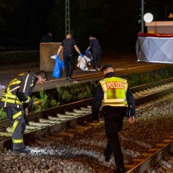 Ein 19- und ein 23-Jähriger hatten versucht, die Gleise zu überqueren. Dabei wurden sie von dem Zug erfasst und tödlich verletzt