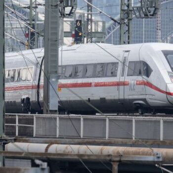 Der ICE1554 in Richtung Frankfurt Hbf erfasste den Angaben zufolge die beiden Menschen. (Symbolbild) Foto: Boris Roessler/dpa