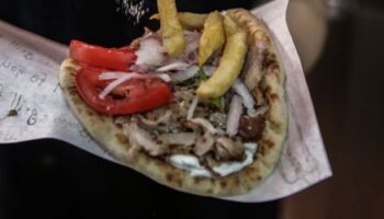 Max Strohe über Gyros Pita: Das Geheimnis? In Olivenöl gebackene Fritten