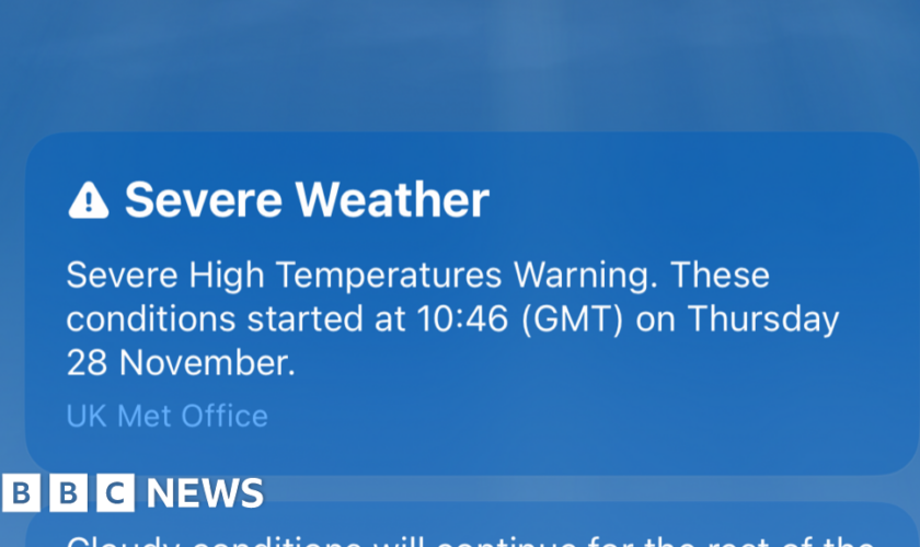 Met Office 'threat to life' hot weather alerts accidentally sent to phones