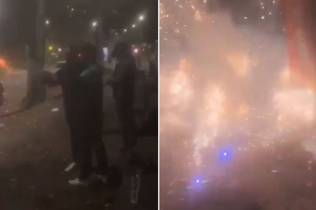 Moment man almost blows himself up after lighting firework in bare hand