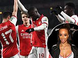 Porn star Teanna Trump seemingly 'confirms' relationship with ex-Arsenal star after posting pic of them together at dinner