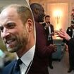 Prince William rocks a navy suit as he meets music legends at the Tusk Conservation Awards - and his beloved beard is longer than ever