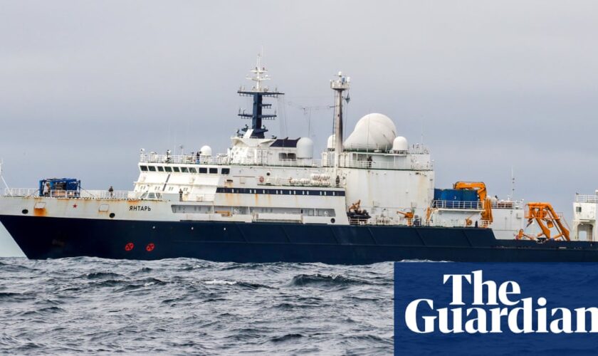 Russian spy ship escorted away from internet cables in Irish sea