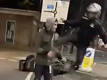 Satisfying moment vandal tries to trash moped - only to be served up a helping of instant street justice