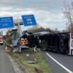 Auch am Tag nach dem Lkw-Unfall blieb die Autobahnabfahrt im Kreuz Braunschweig-Nord lange gesperrt. Foto: -/Feuerwehr Braunschw