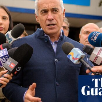 Shock in Romania as hard-right Nato critic Calin Georgescu takes lead in presidential election