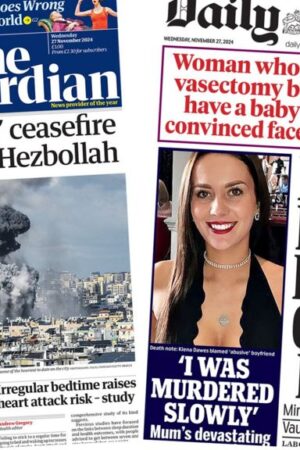 The Papers: Electric car 'chaos' and Israel-Hezbollah ceasefire