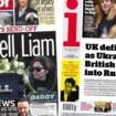 The Papers: 'Farewell Liam' and 'UK defies Putin'