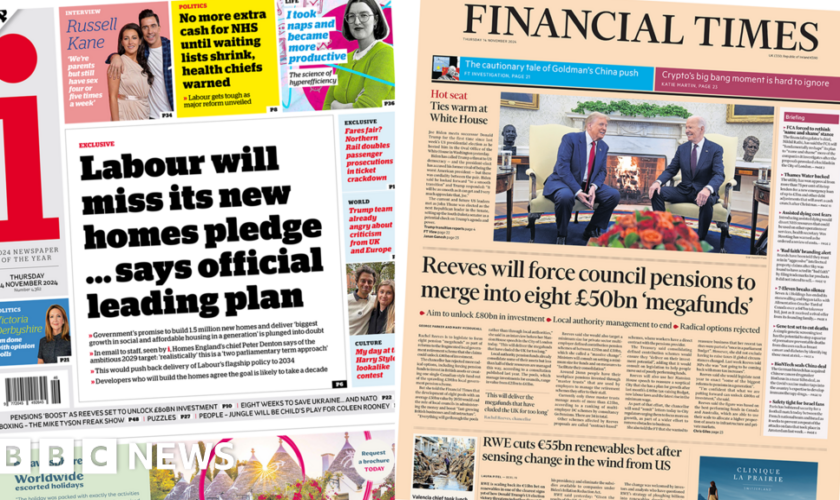 The Papers: Labour to 'miss homes pledge' and 'pension megafunds' plan