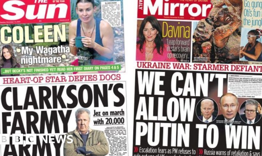 The Papers: PM 'defiant' on Ukraine and 'Clarkson's farmy army'