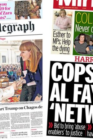 The Papers:  'Tories failed on migration' and 'cops target Al Fayed network'