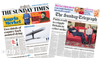 The Papers: 'Two thirds back assisted dying' and 'Putin ready to cripple Britain'