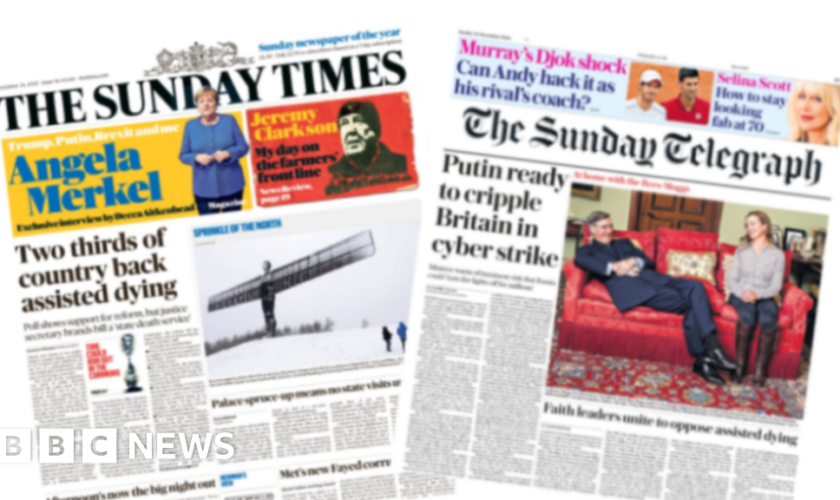 The Papers: 'Two thirds back assisted dying' and 'Putin ready to cripple Britain'