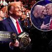 Trump's fight night: President-elect, 78, attends UFC clash alongside Elon Musk, Kid Rock, Joe Rogan, Robert F. Kennedy Jr. and of course Dana White - before being GIVEN the championship belt