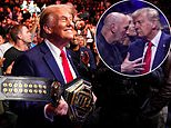 Trump's fight night: President-elect, 78, attends UFC clash alongside Elon Musk, Kid Rock, Joe Rogan, Robert F. Kennedy Jr. and of course Dana White - before being GIVEN the championship belt