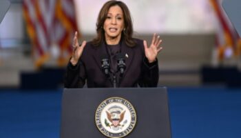 Kamala Harris am Mittwoch bei ihrer Rede in Washington